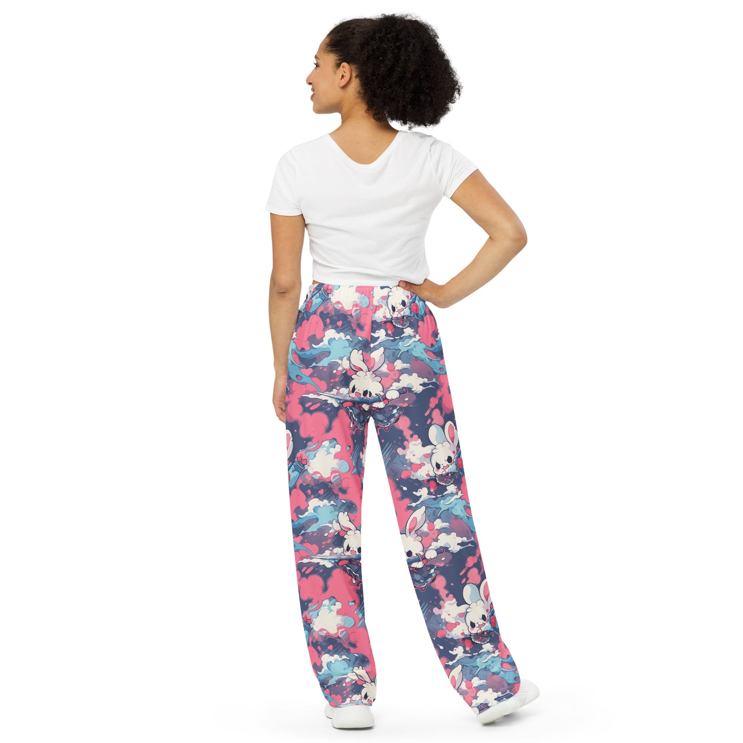 Samurai Rabbits All-over print unisex wide-leg pants