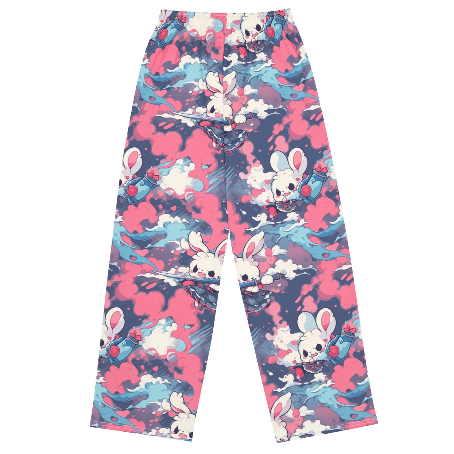 Samurai Rabbits All-over print unisex wide-leg pants
