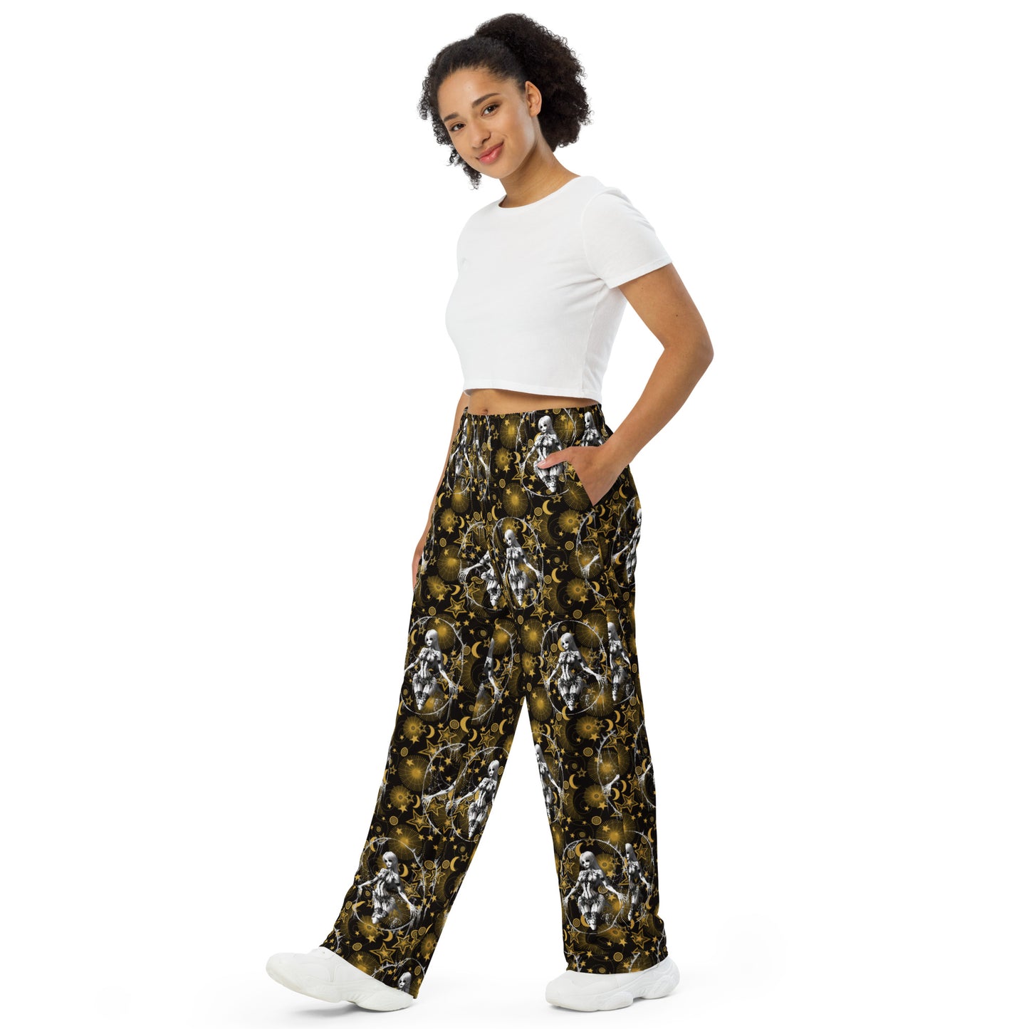 Pin up Spider Girl All-over print unisex wide-leg pants