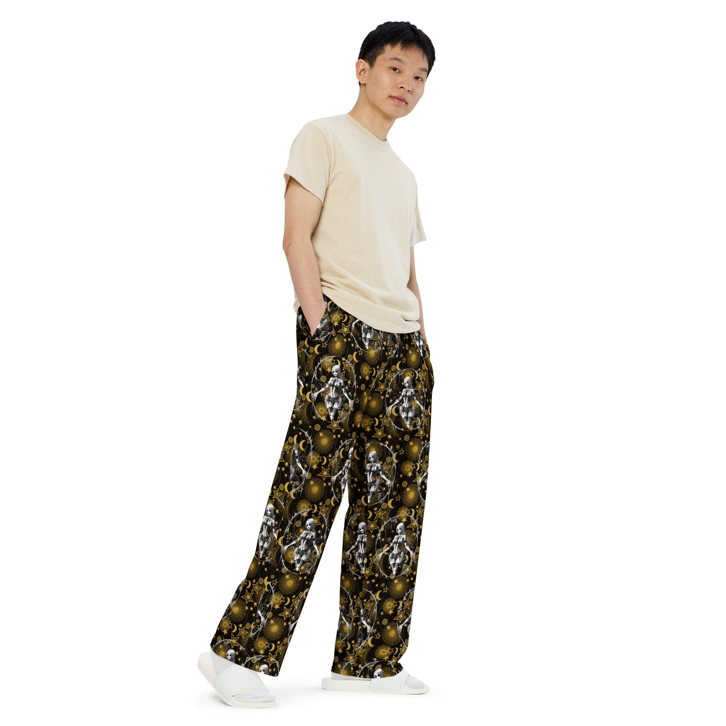 Pin up Spider Girl All-over print unisex wide-leg pants