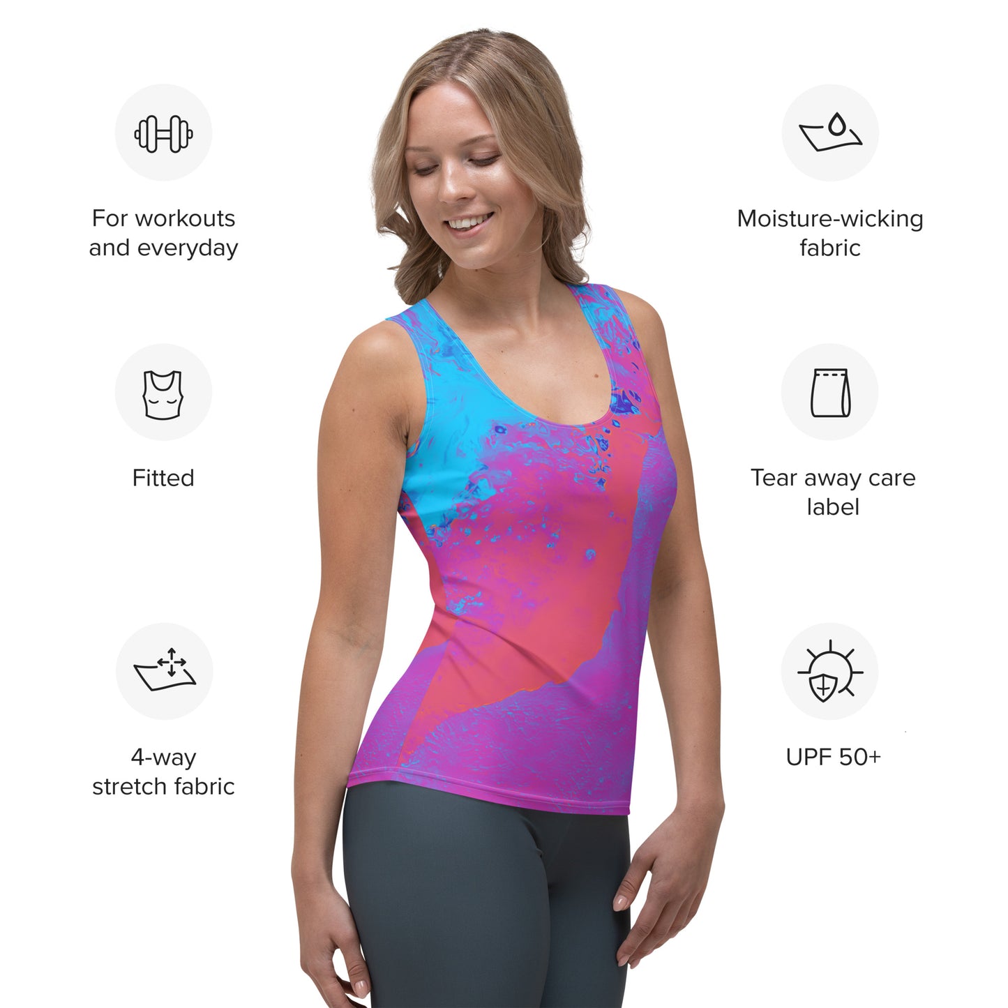 Neon Beach Sublimation Cut & Sew Tank Top
