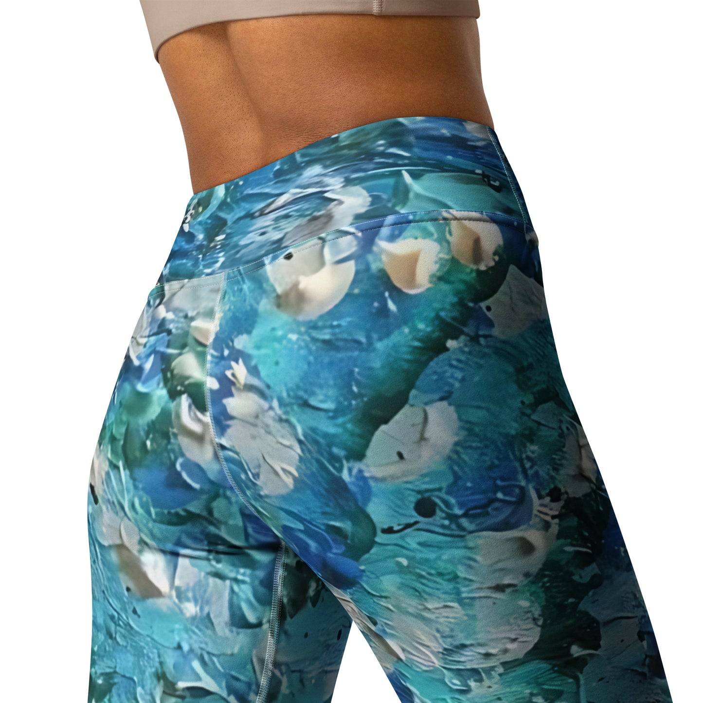 Abstract Blues Yoga Leggings – Free Delivery! Rock / Metal / Gothic / EDM / Clubwear - Alternative Apparel Only from Phase B Records.