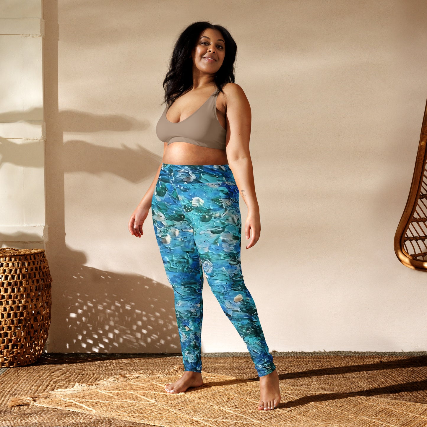 Abstract Blues Yoga Leggings – Free Delivery! Rock / Metal / Gothic / EDM / Clubwear - Alternative Apparel Only from Phase B Records.
