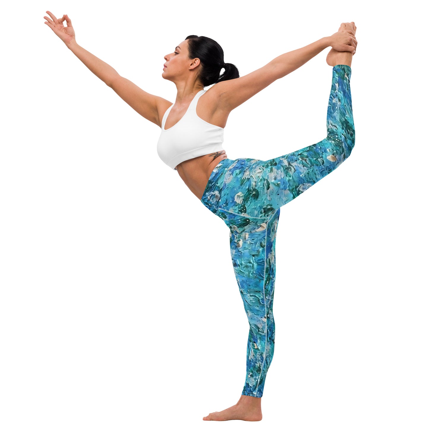 Abstract Blues Yoga Leggings – Free Delivery! Rock / Metal / Gothic / EDM / Clubwear - Alternative Apparel Only from Phase B Records.