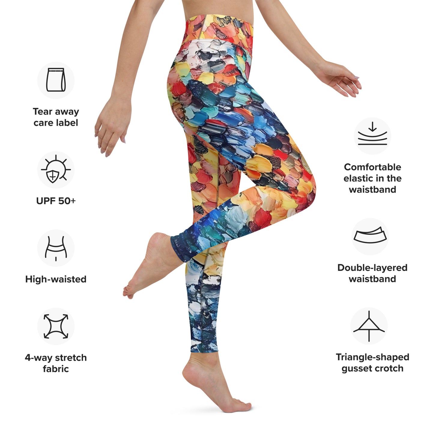Abstract Beach Oils Yoga Leggings – Free Delivery! Rock / Metal / Gothic / EDM / Clubwear - Alternative Apparel Only from Phase B Records.
