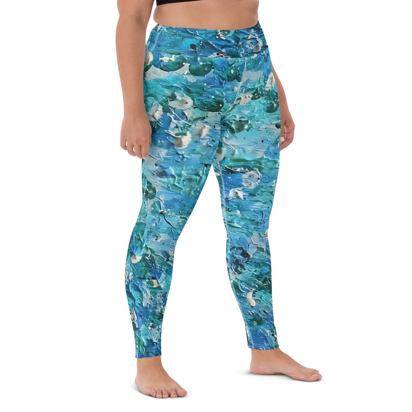 Abstract Blues Yoga Leggings – Free Delivery! Rock / Metal / Gothic / EDM / Clubwear - Alternative Apparel Only from Phase B Records.
