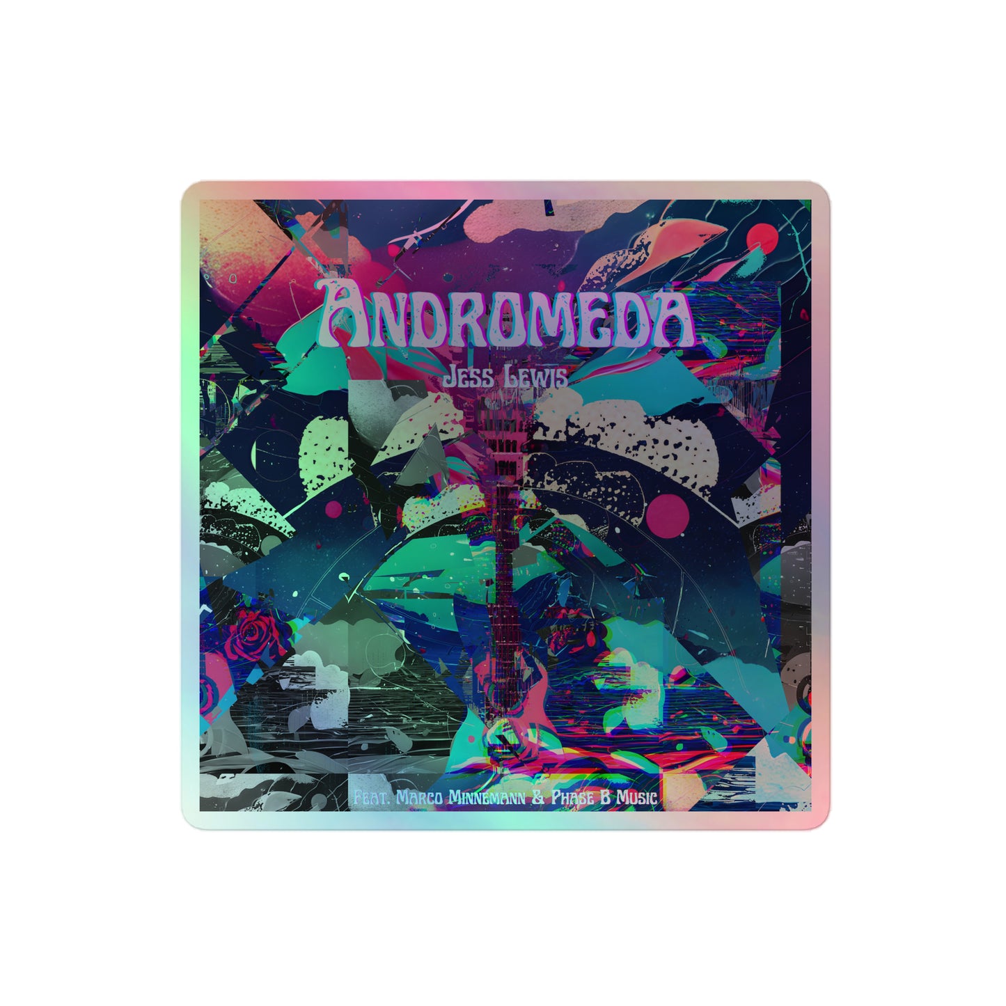 Jess Lewis Andromeda Holographic stickers - Free Delivery! Rock / Mathrock / Progressive / Jazz Fusion - Alternative Apparel and Merch Only from Phase B Records.