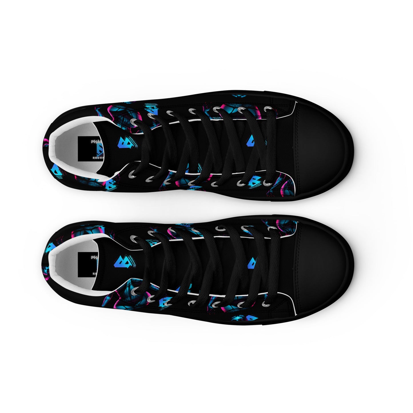 Pinup Turquoise Men’s high top canvas shoes