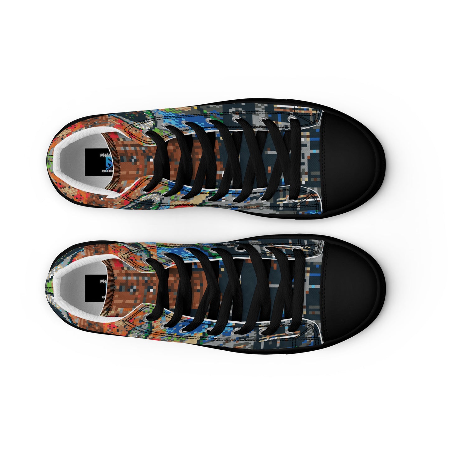 Pixel Guitar Men’s high top canvas shoes
