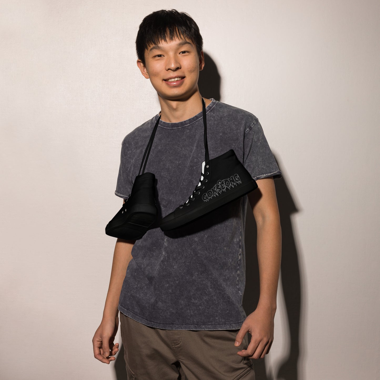 Gokseong Men’s high top canvas shoes - Free Delivery! Rock / Metal / Alternative - Alternative Apparel and Merch Only from Phase B Records.