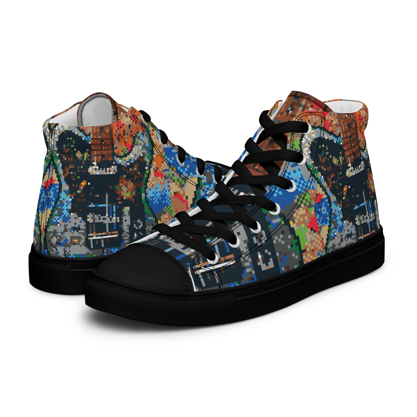 Pixel Guitar Men’s high top canvas shoes