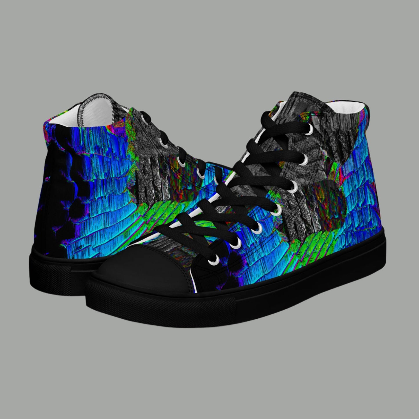 Neon Guitar Men’s high top canvas shoes