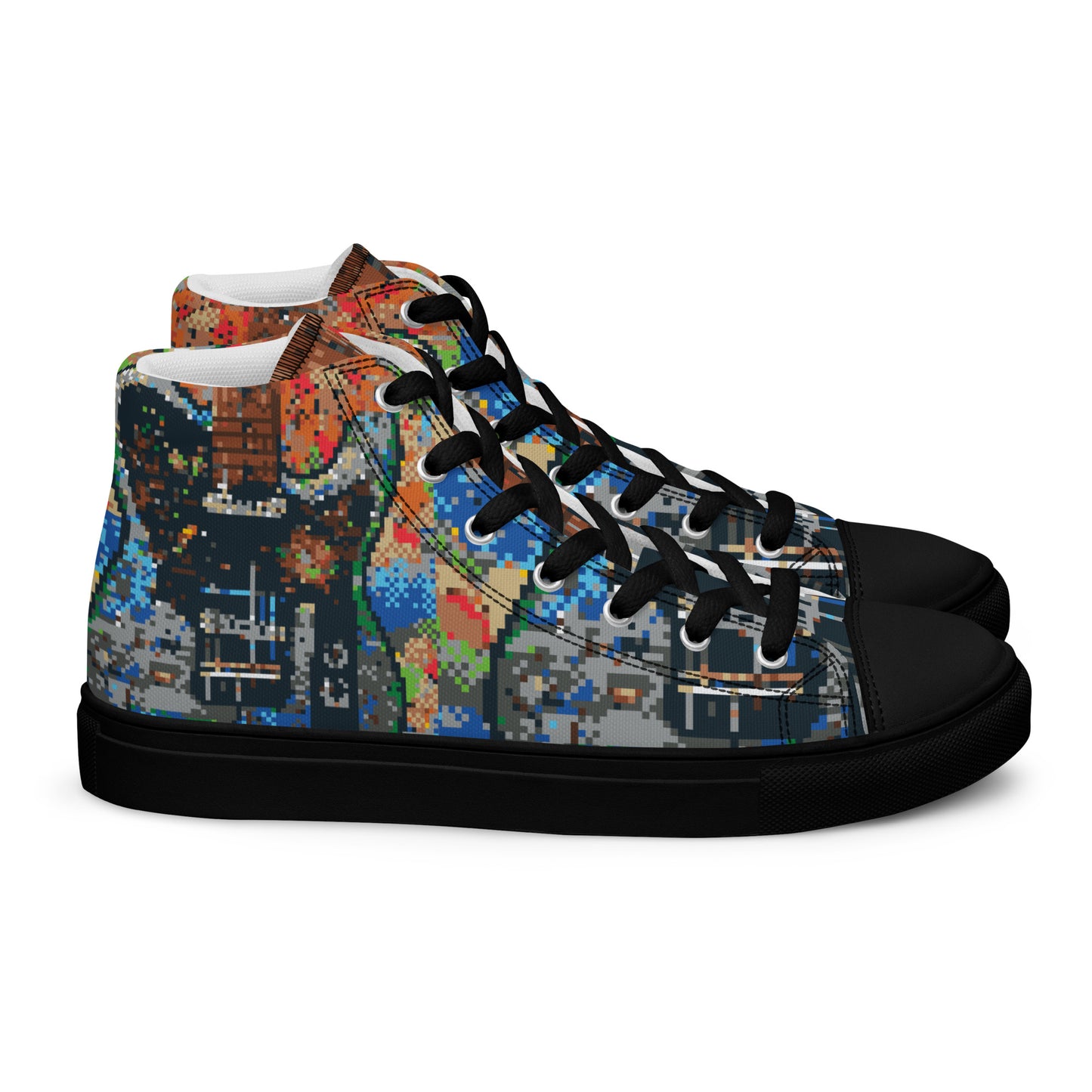 Pixel Guitar Men’s high top canvas shoes