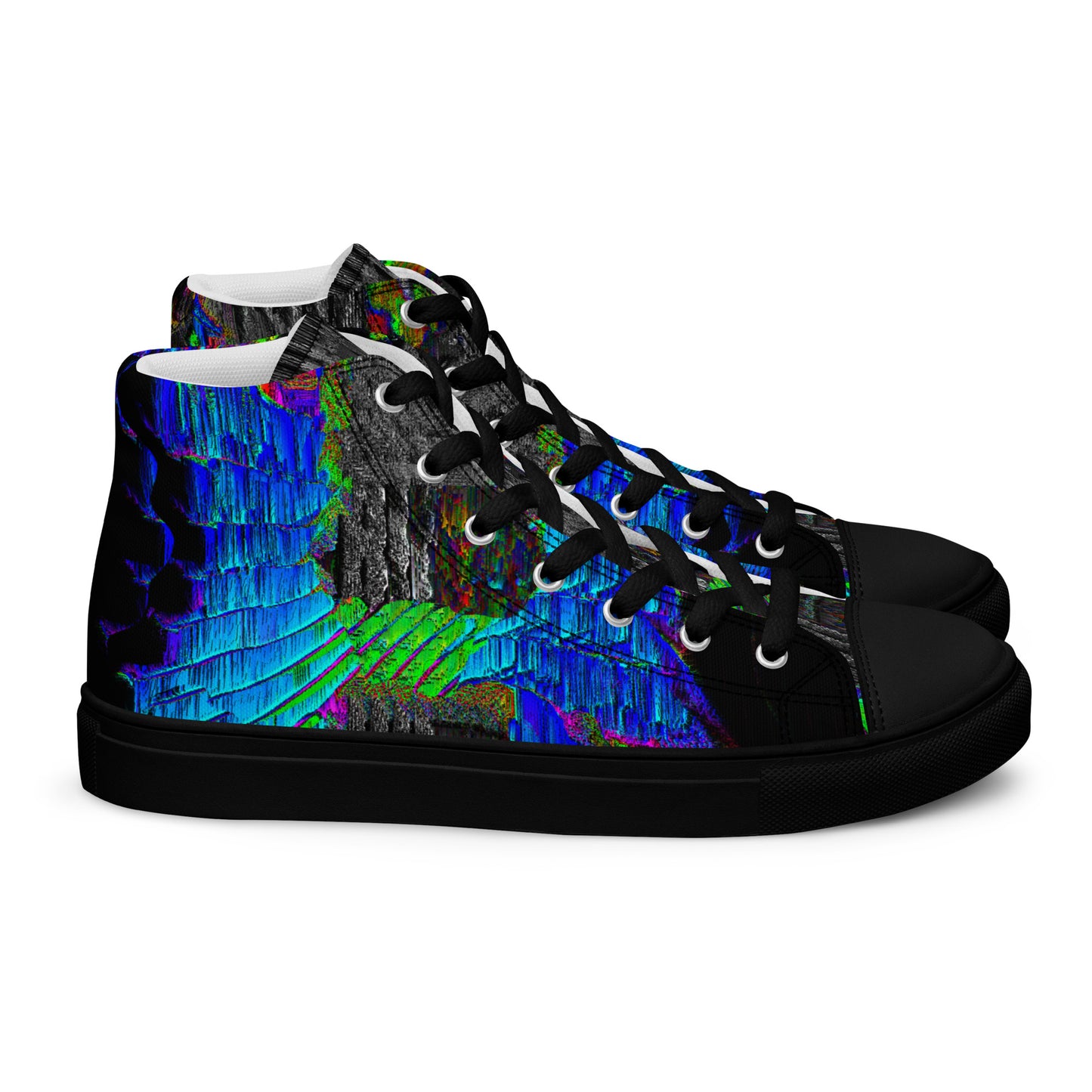 Neon Guitar Men’s high top canvas shoes