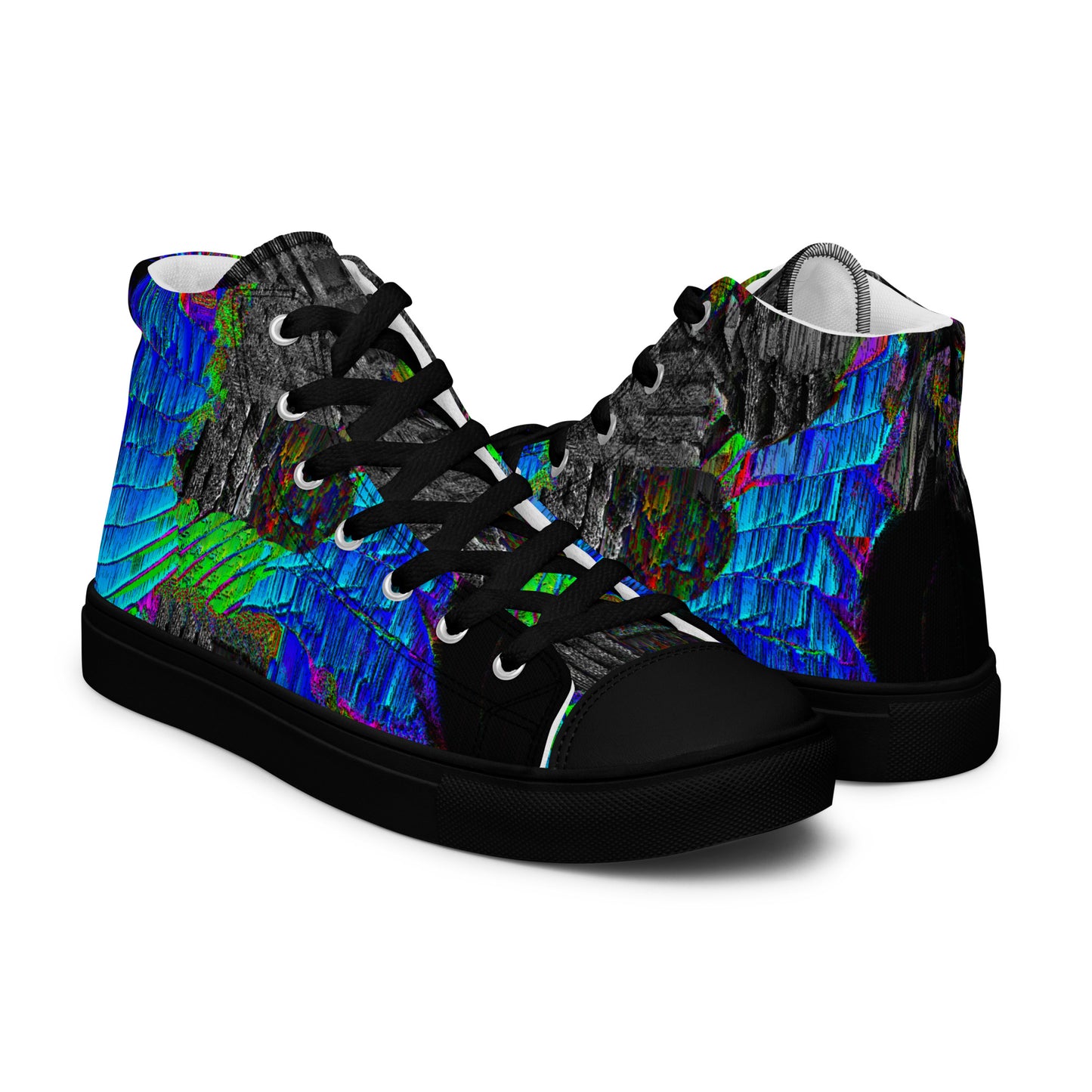 Neon Guitar Men’s high top canvas shoes