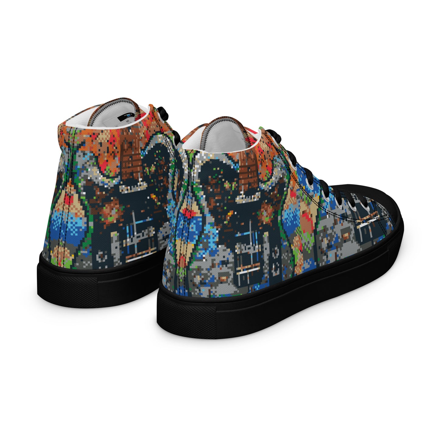 Pixel Guitar Men’s high top canvas shoes