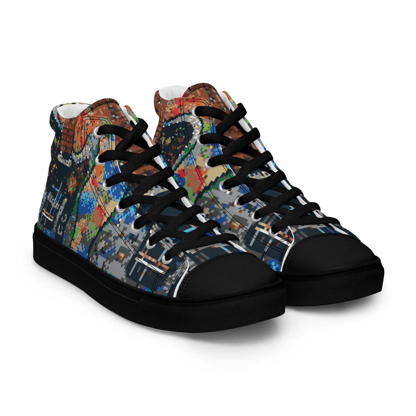 Pixel Guitar Men’s high top canvas shoes