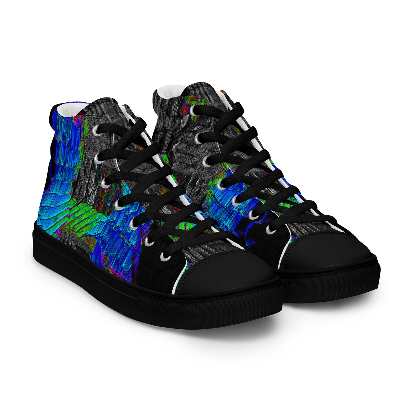 Neon Guitar Men’s high top canvas shoes