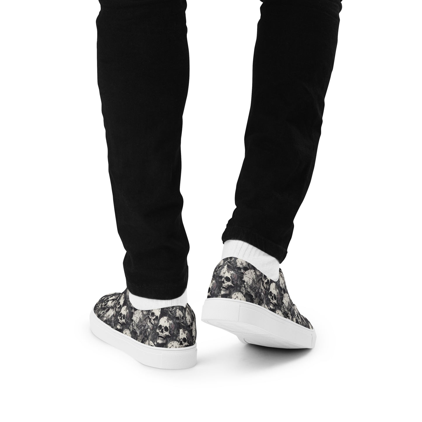Gothic Skulls Men’s lace-up canvas shoes
