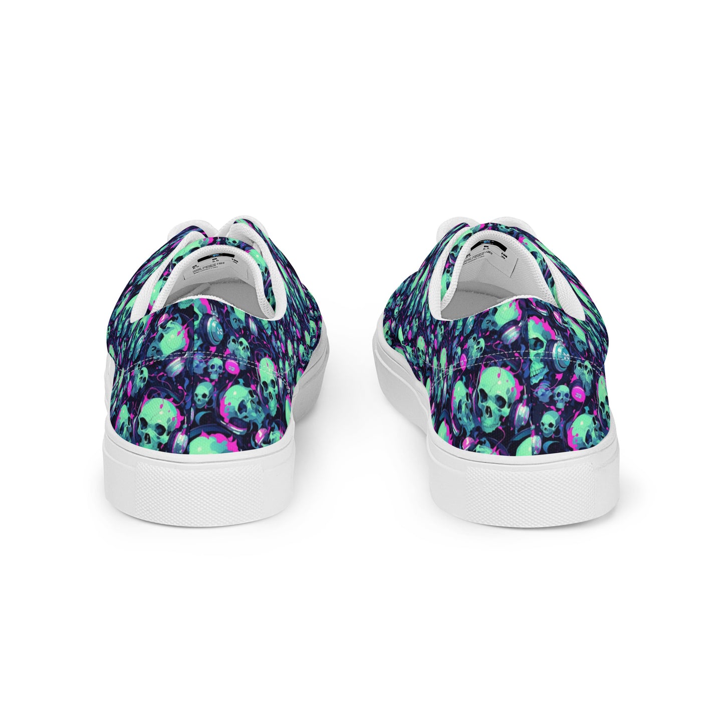 Turquoise Skulls Men’s lace-up canvas shoes