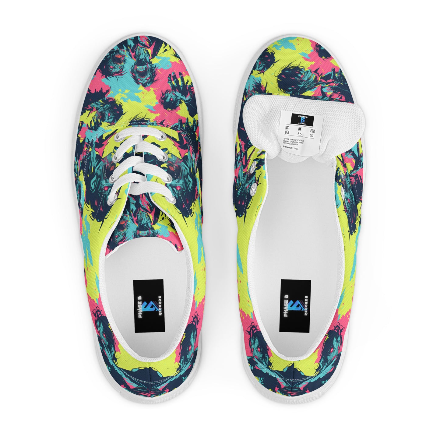 Neon Zombies Men’s lace-up canvas shoes