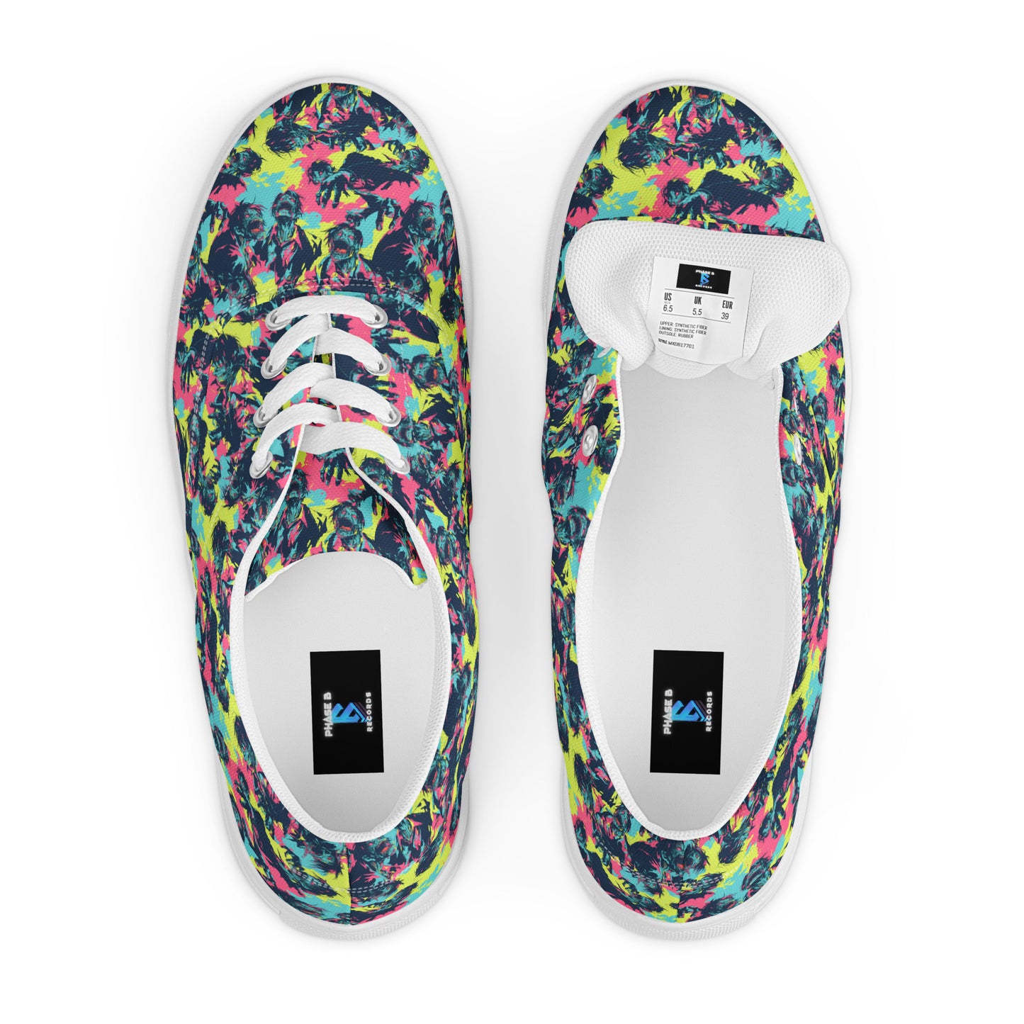 Neon Zombies Men’s lace-up canvas shoes
