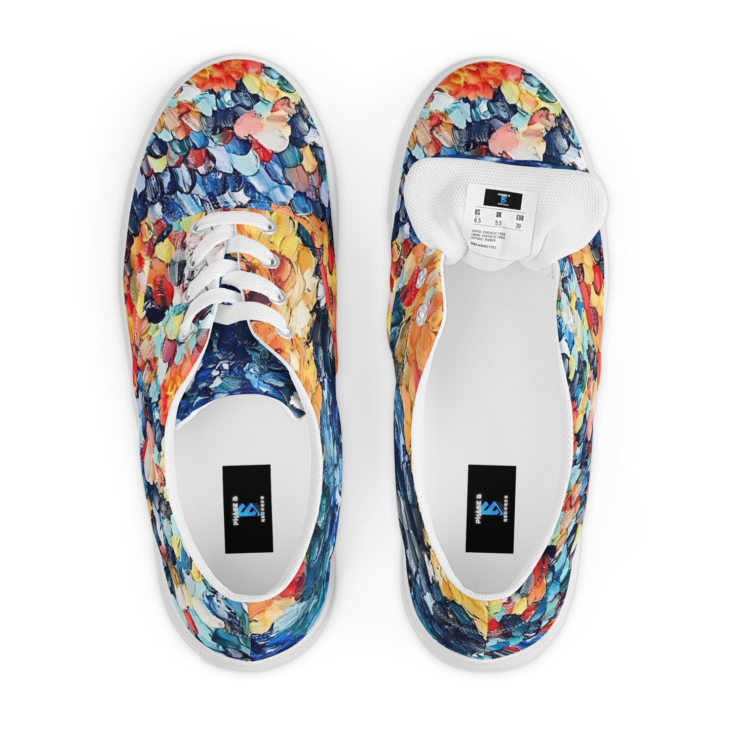 Abstract Beach Oils Men’s lace-up canvas shoes – Free Delivery! Rock / Metal / Gothic / EDM / Clubwear - Alternative Apparel Only from Phase B Records.