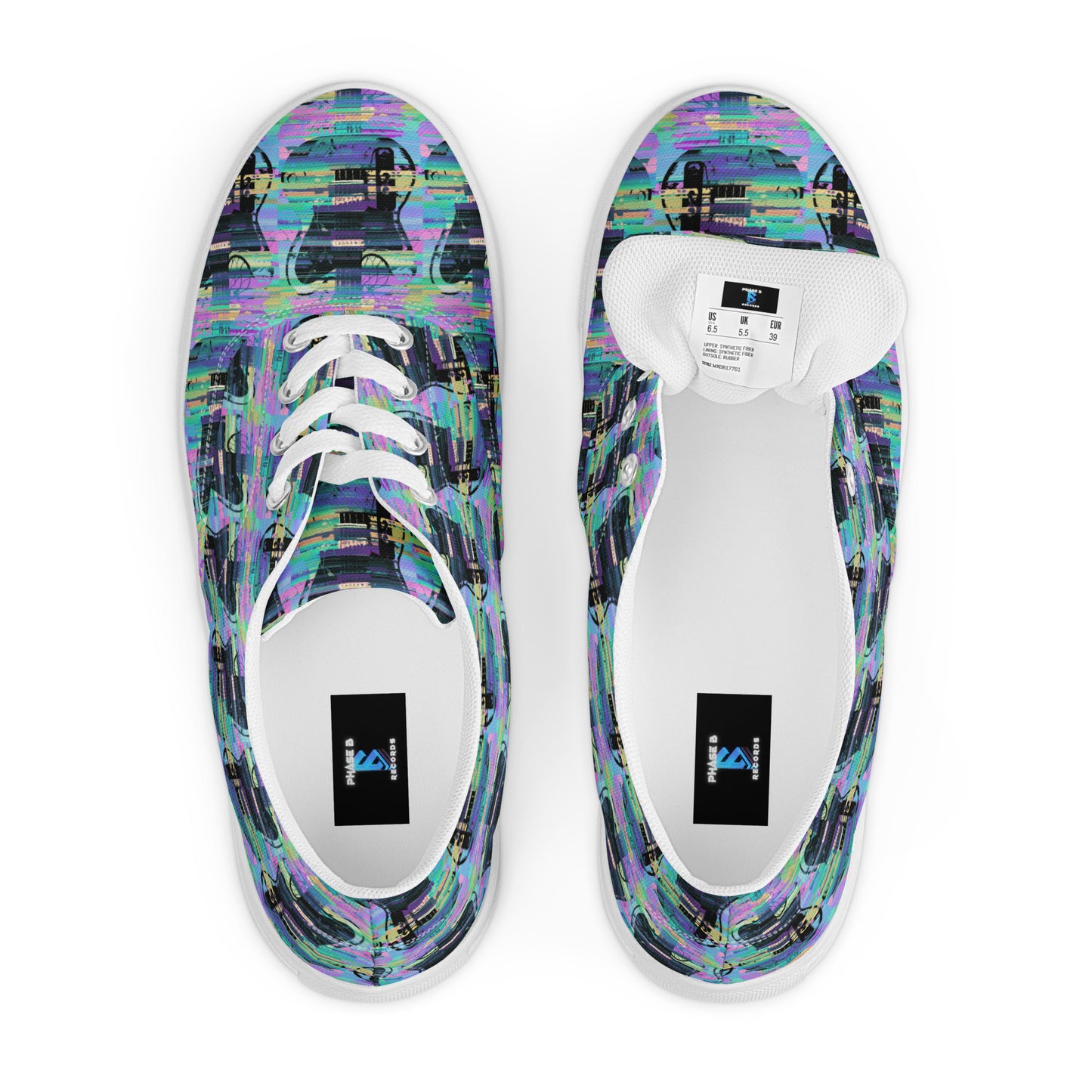 Glitch Guitar Men’s lace-up canvas shoes