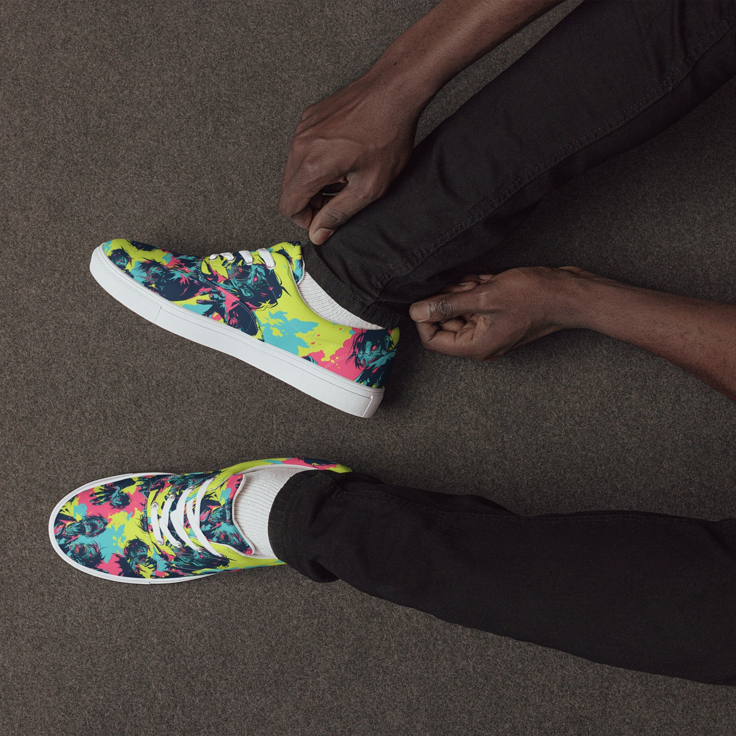 Neon Zombies Men’s lace-up canvas shoes