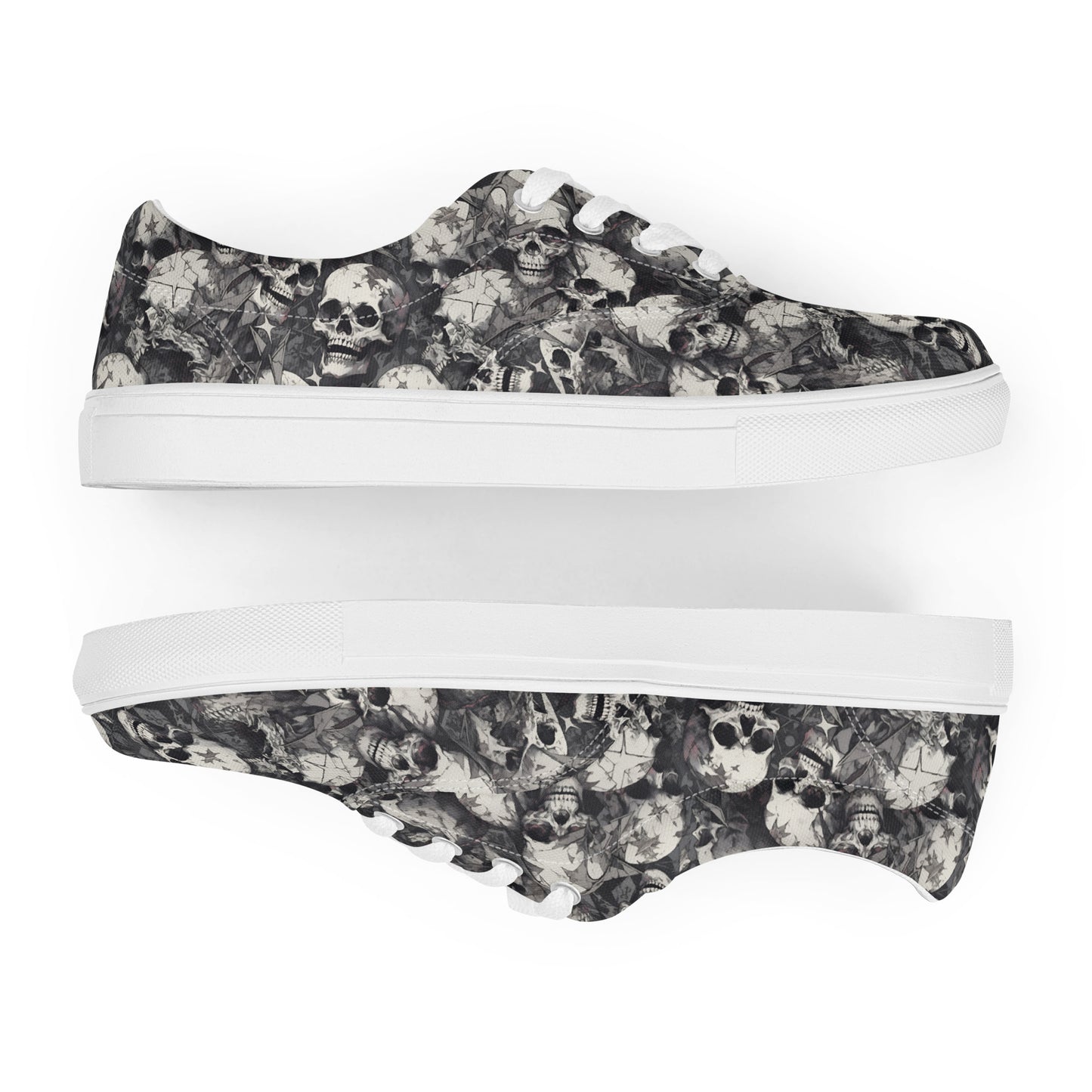 Gothic Skulls Men’s lace-up canvas shoes