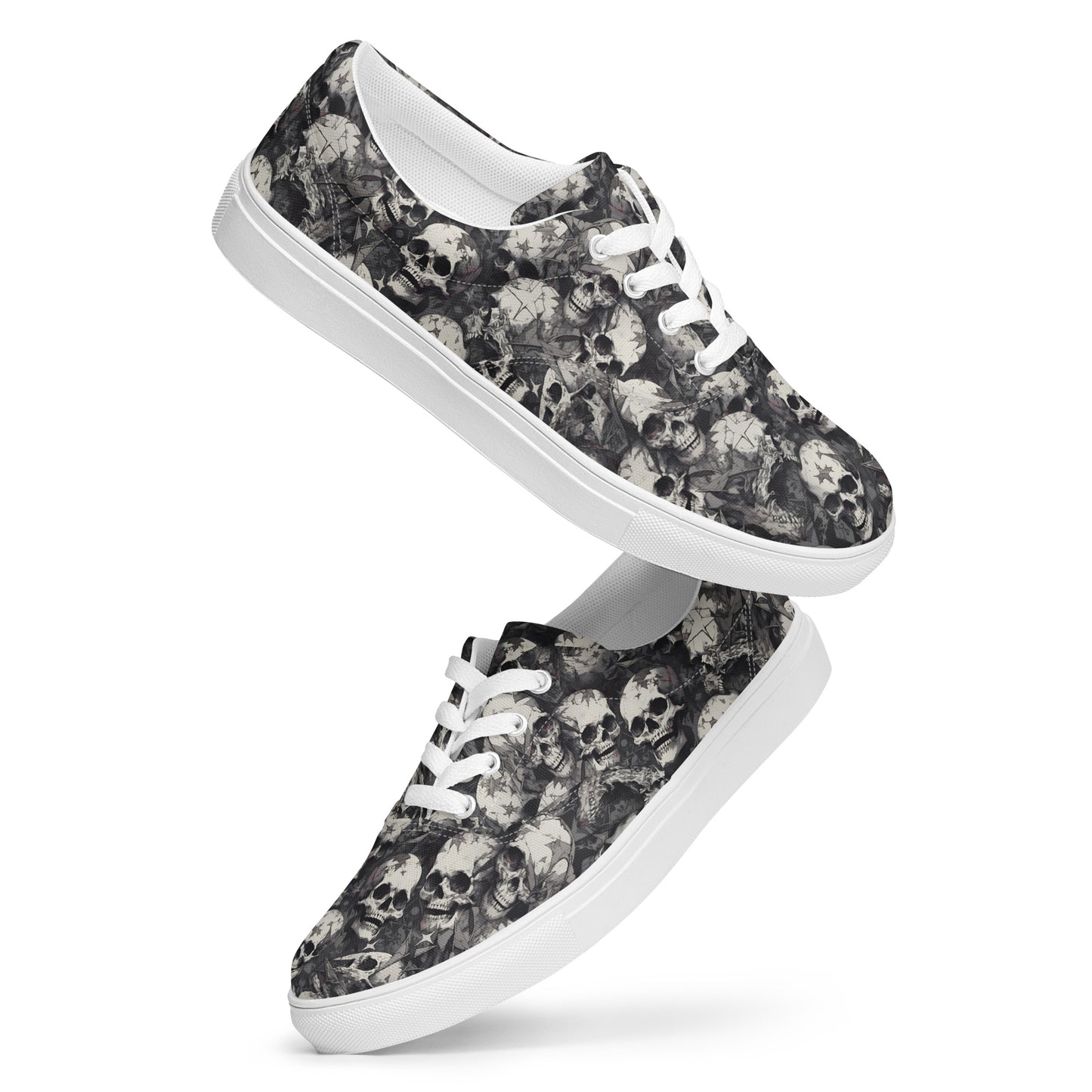 Gothic Skulls Men’s lace-up canvas shoes