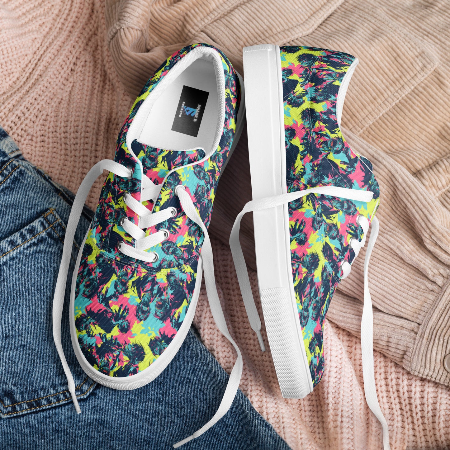 Neon Zombies Men’s lace-up canvas shoes