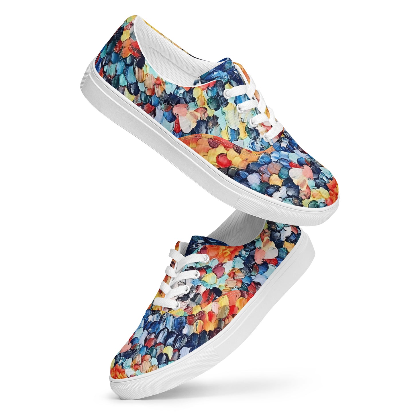 Abstract Beach Oils Men’s lace-up canvas shoes – Free Delivery! Rock / Metal / Gothic / EDM / Clubwear - Alternative Apparel Only from Phase B Records.