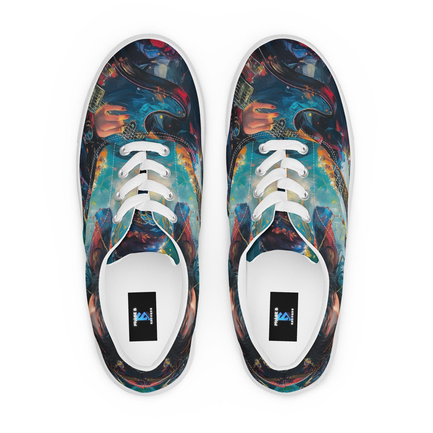 Anime Guitar Girl Men’s lace-up canvas shoes