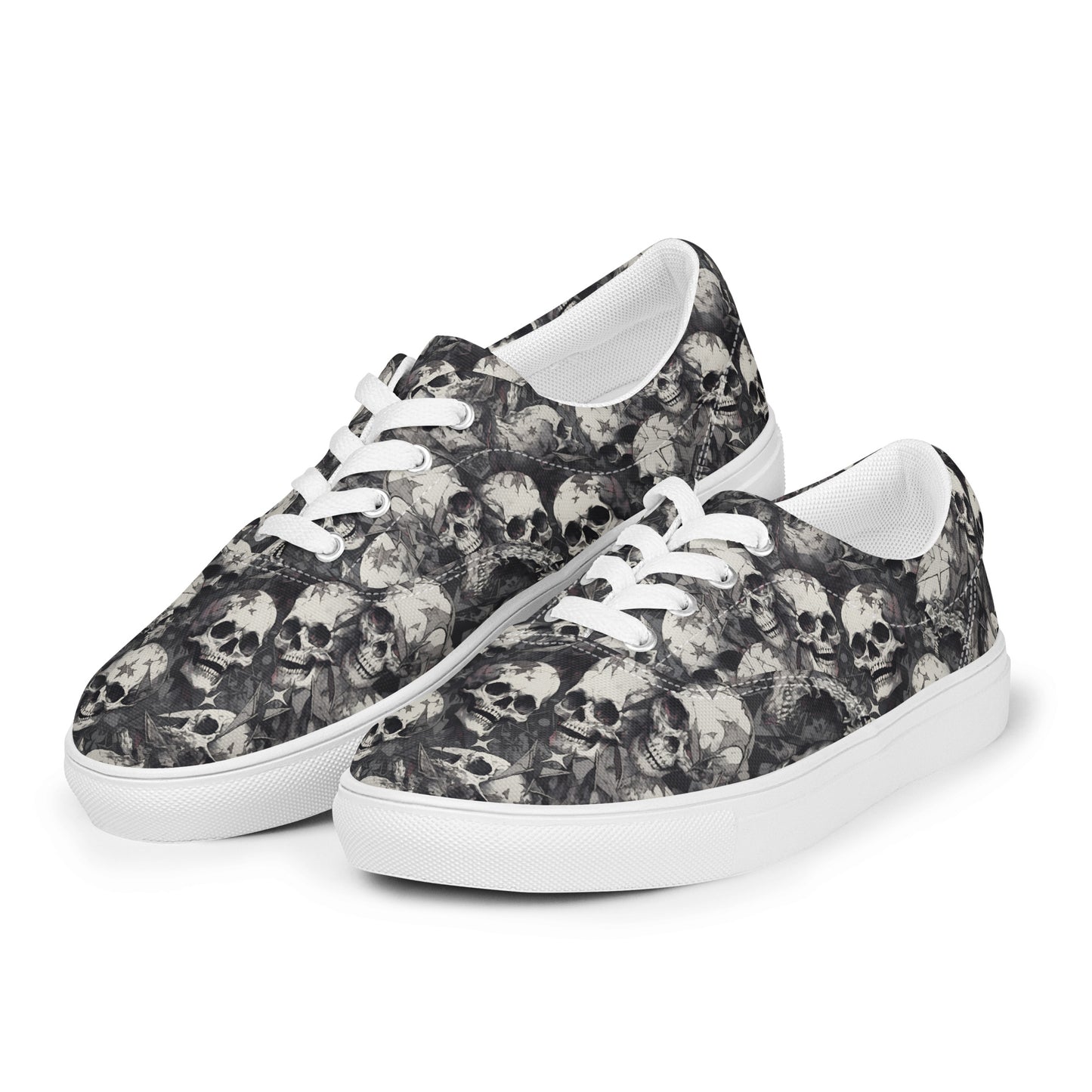 Gothic Skulls Men’s lace-up canvas shoes