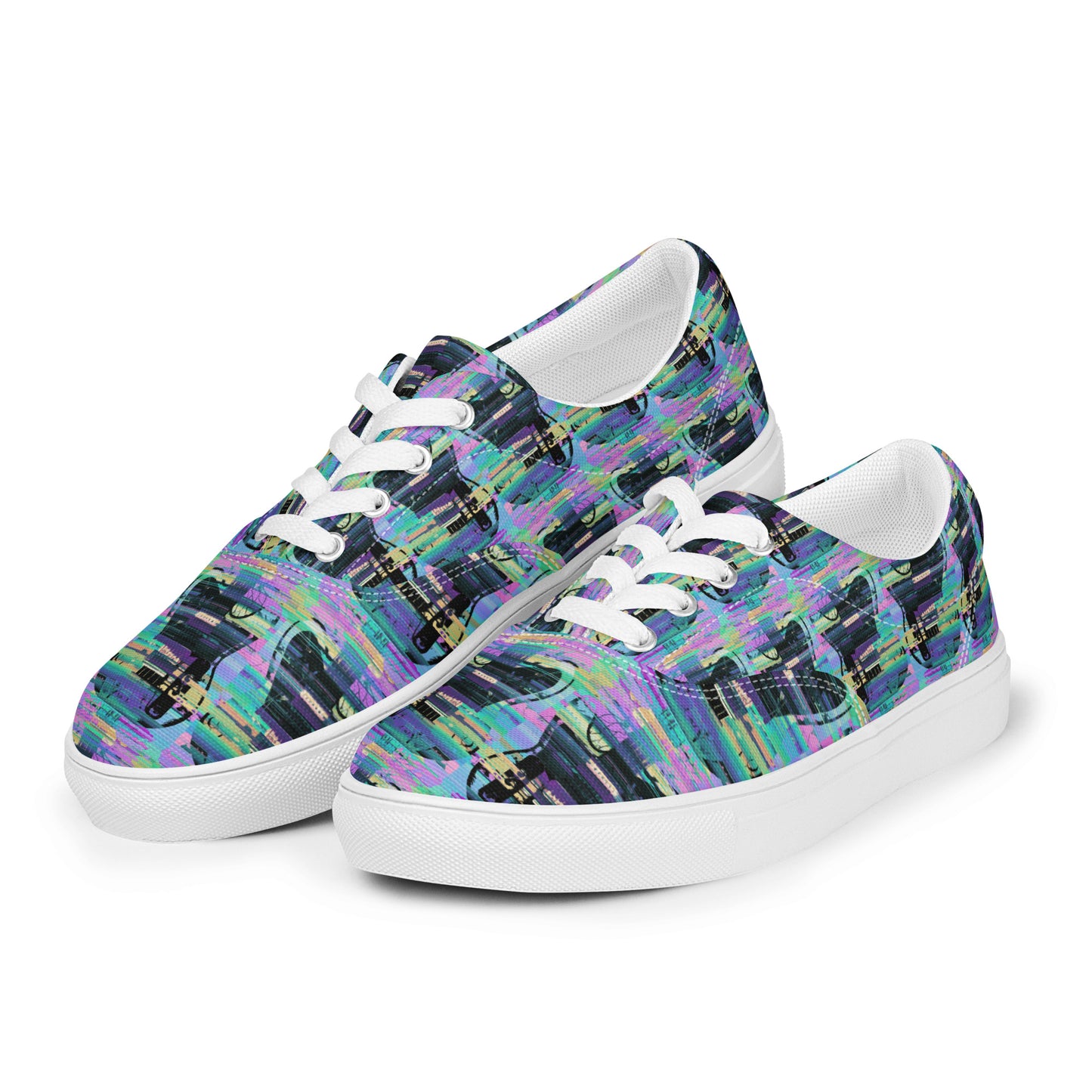Glitch Guitar Men’s lace-up canvas shoes
