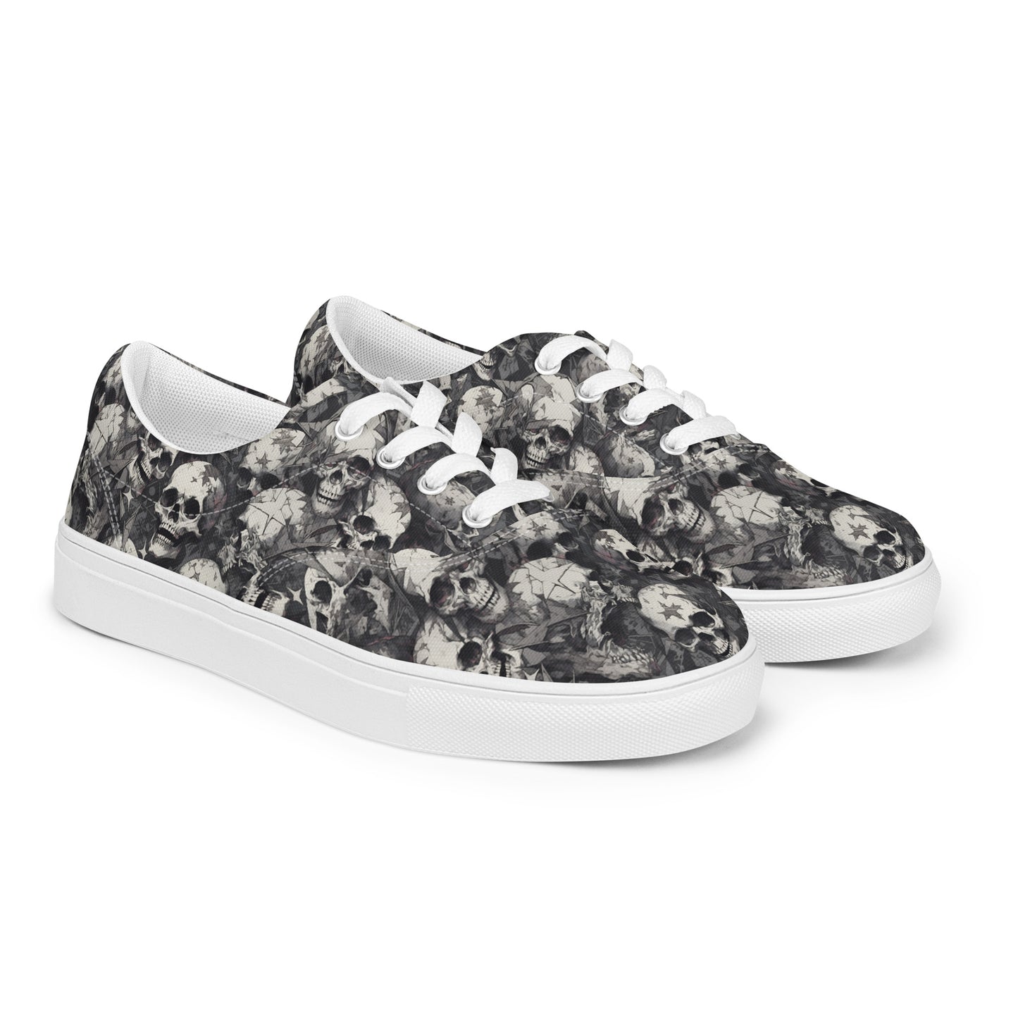 Gothic Skulls Men’s lace-up canvas shoes