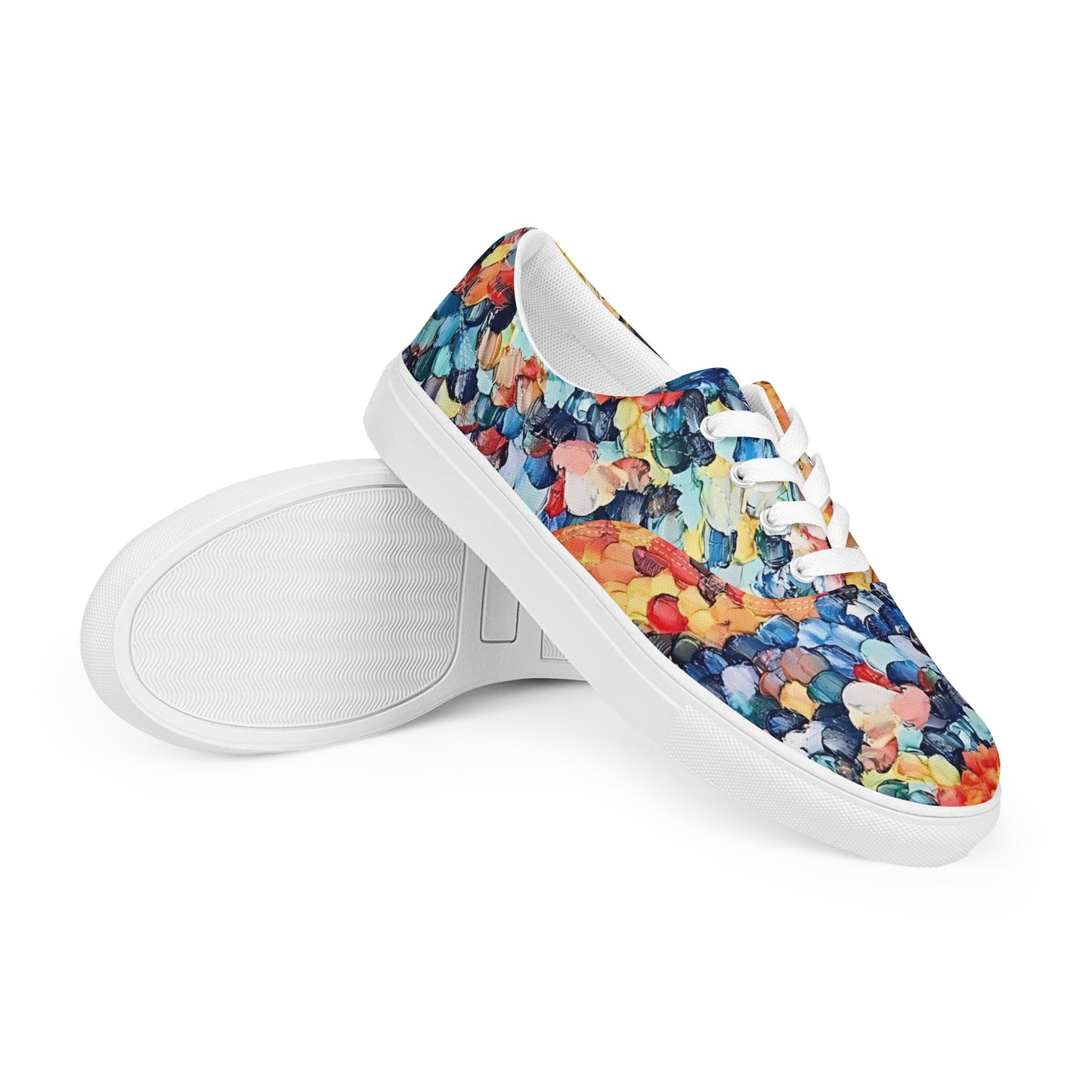 Abstract Beach Oils Men’s lace-up canvas shoes – Free Delivery! Rock / Metal / Gothic / EDM / Clubwear - Alternative Apparel Only from Phase B Records.