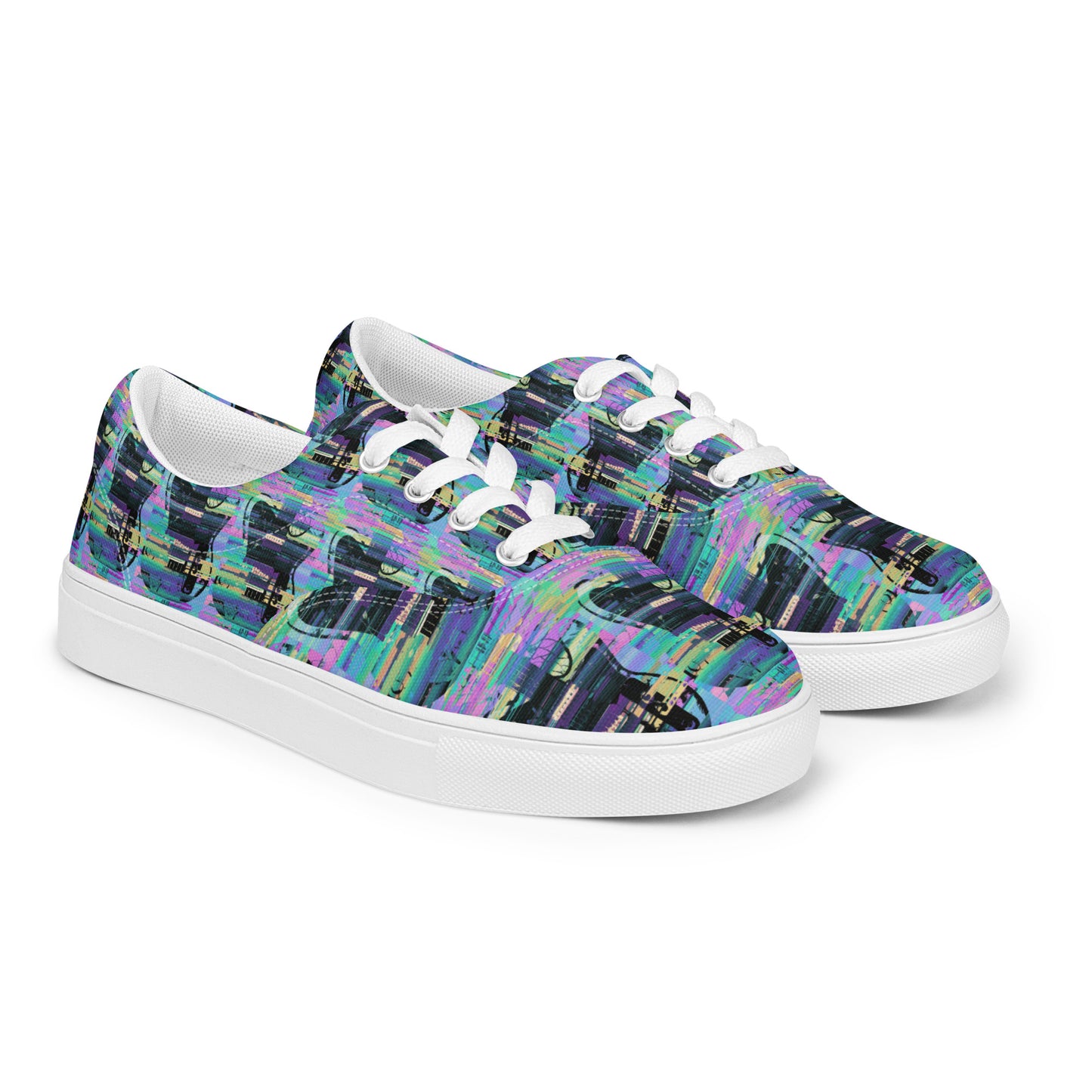 Glitch Guitar Men’s lace-up canvas shoes