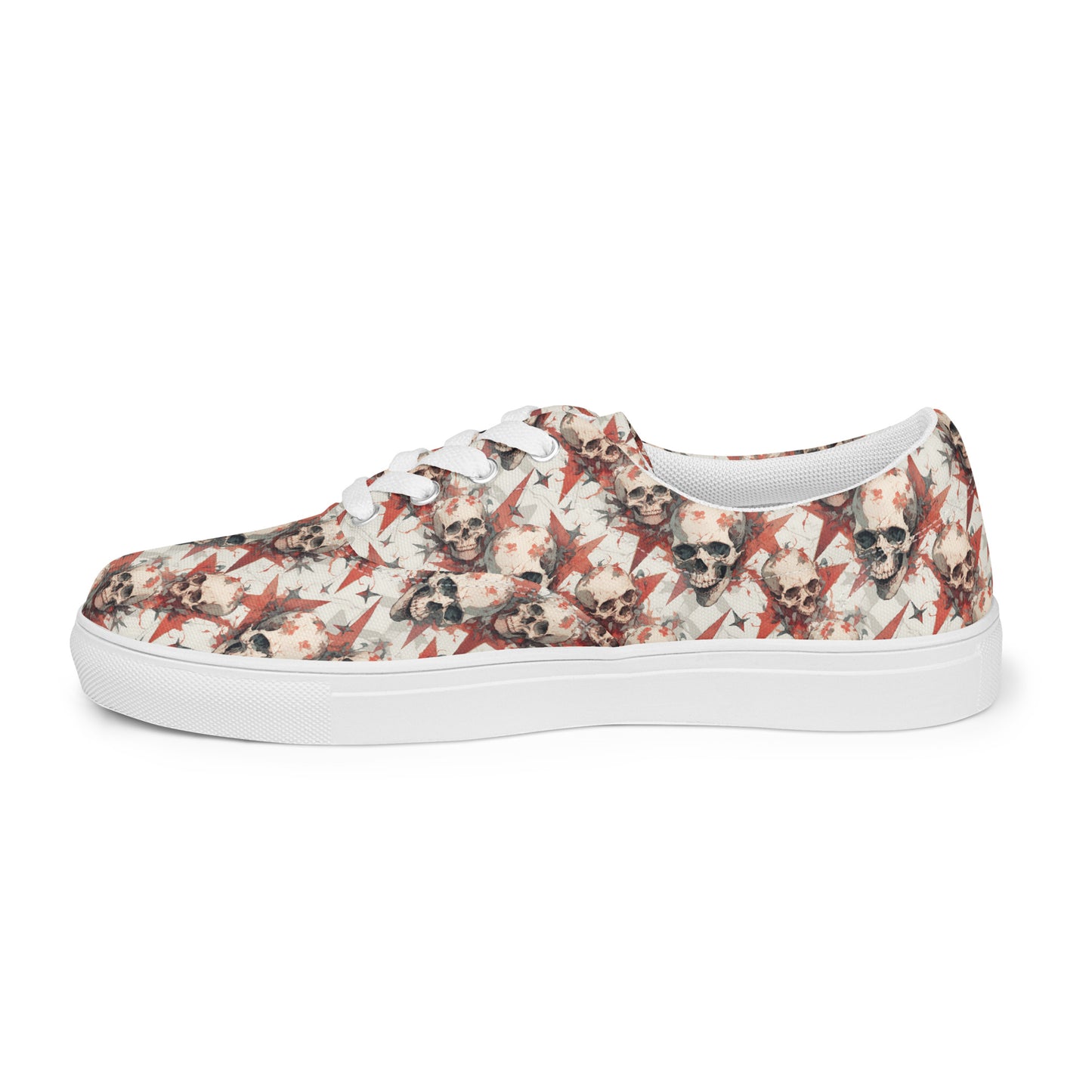 Red Star Skulls Men’s lace-up canvas shoes