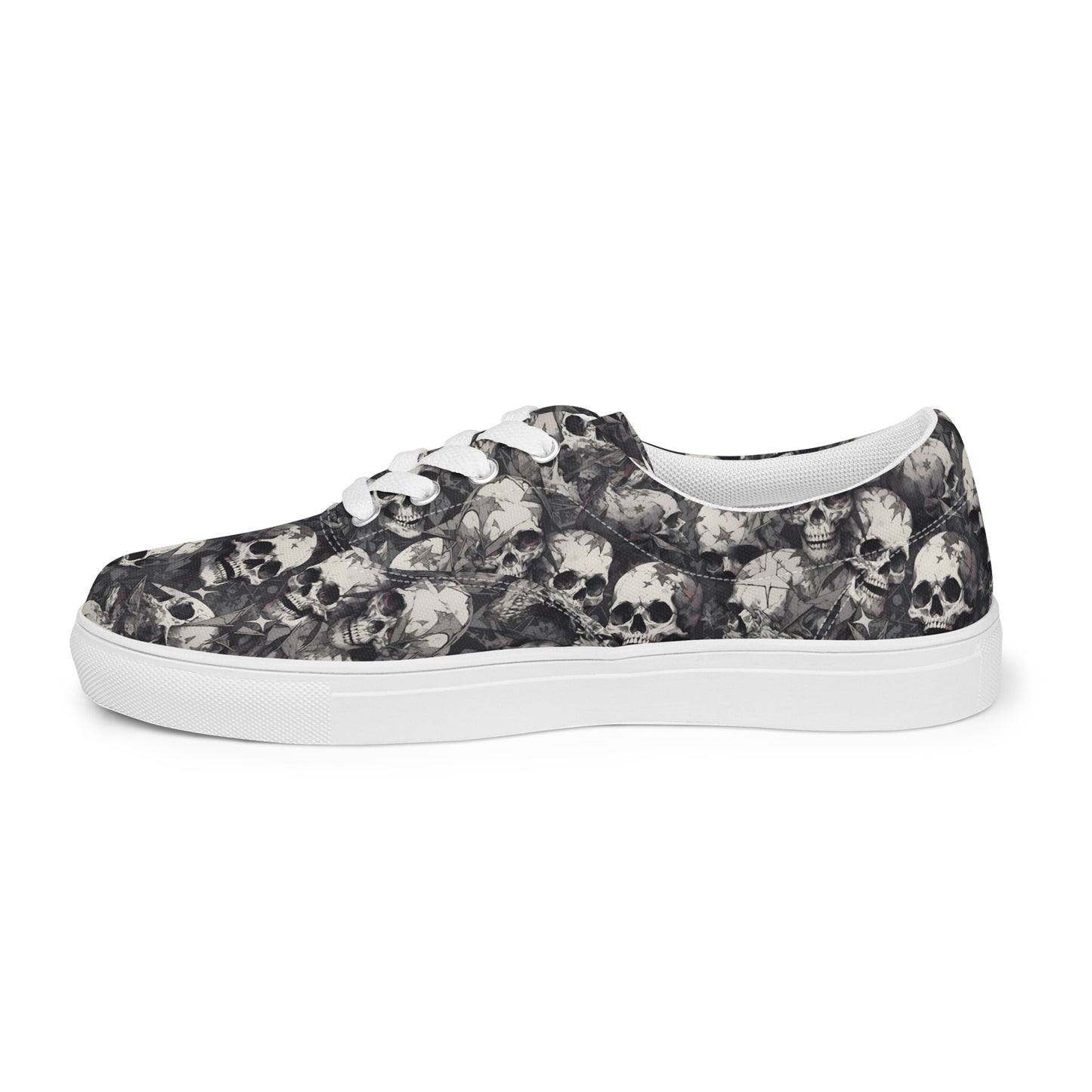 Gothic Skulls Men’s lace-up canvas shoes