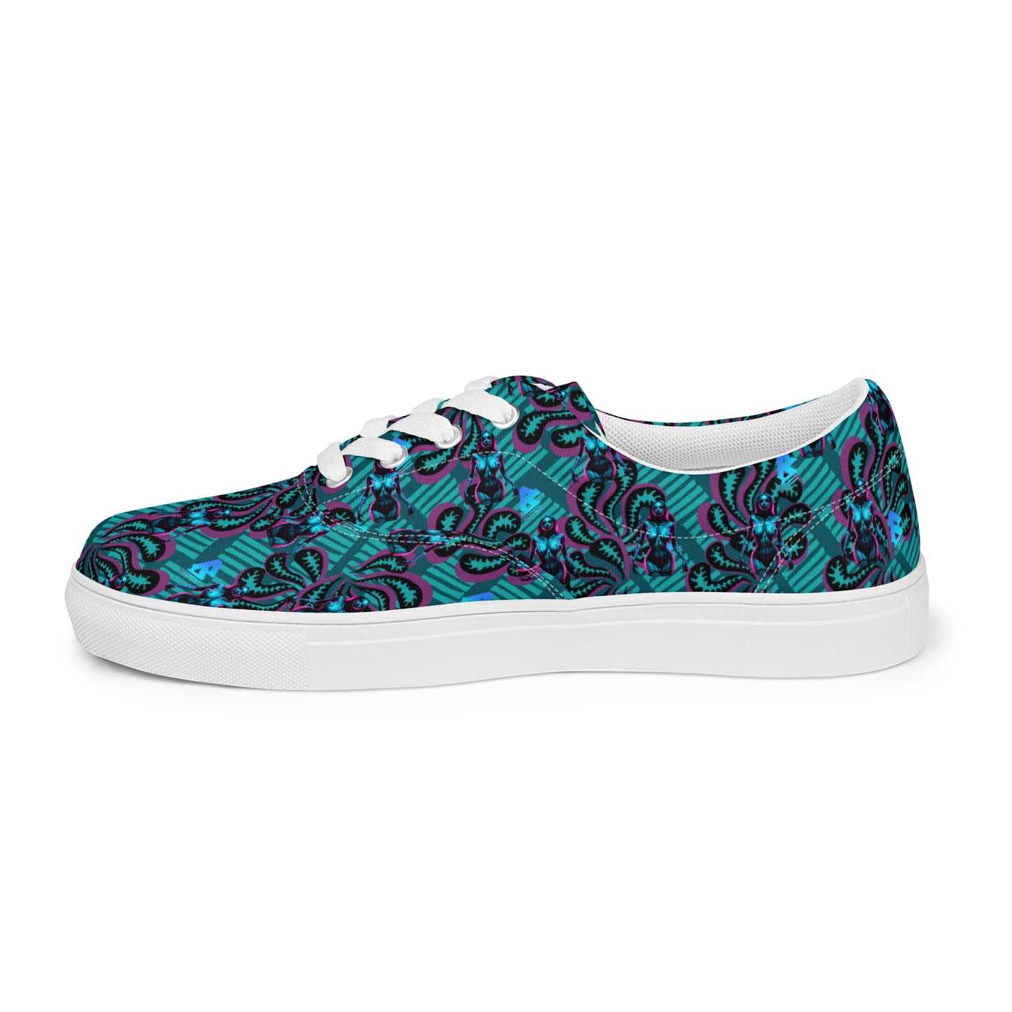 Pinup Turquoise Men’s lace-up canvas shoes