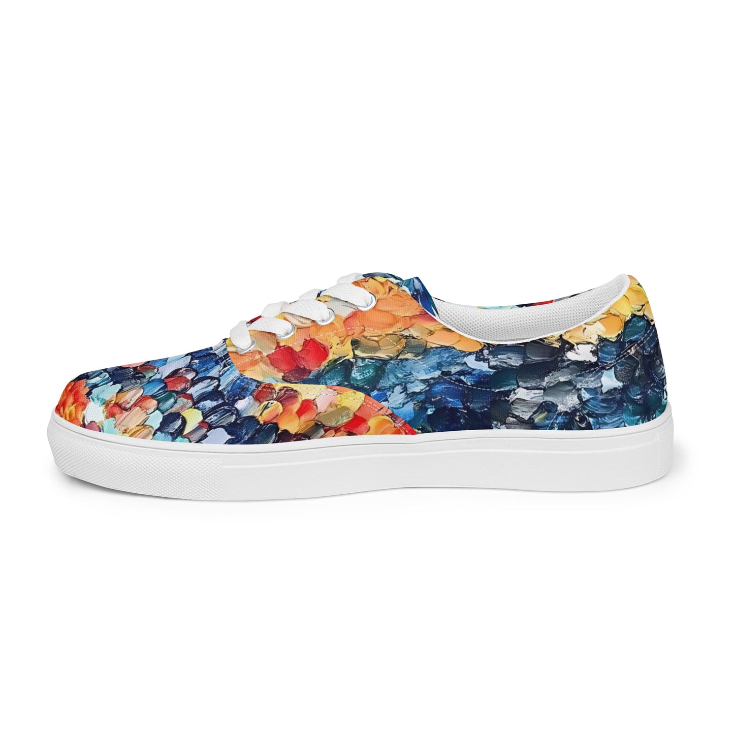 Abstract Beach Oils Men’s lace-up canvas shoes – Free Delivery! Rock / Metal / Gothic / EDM / Clubwear - Alternative Apparel Only from Phase B Records.