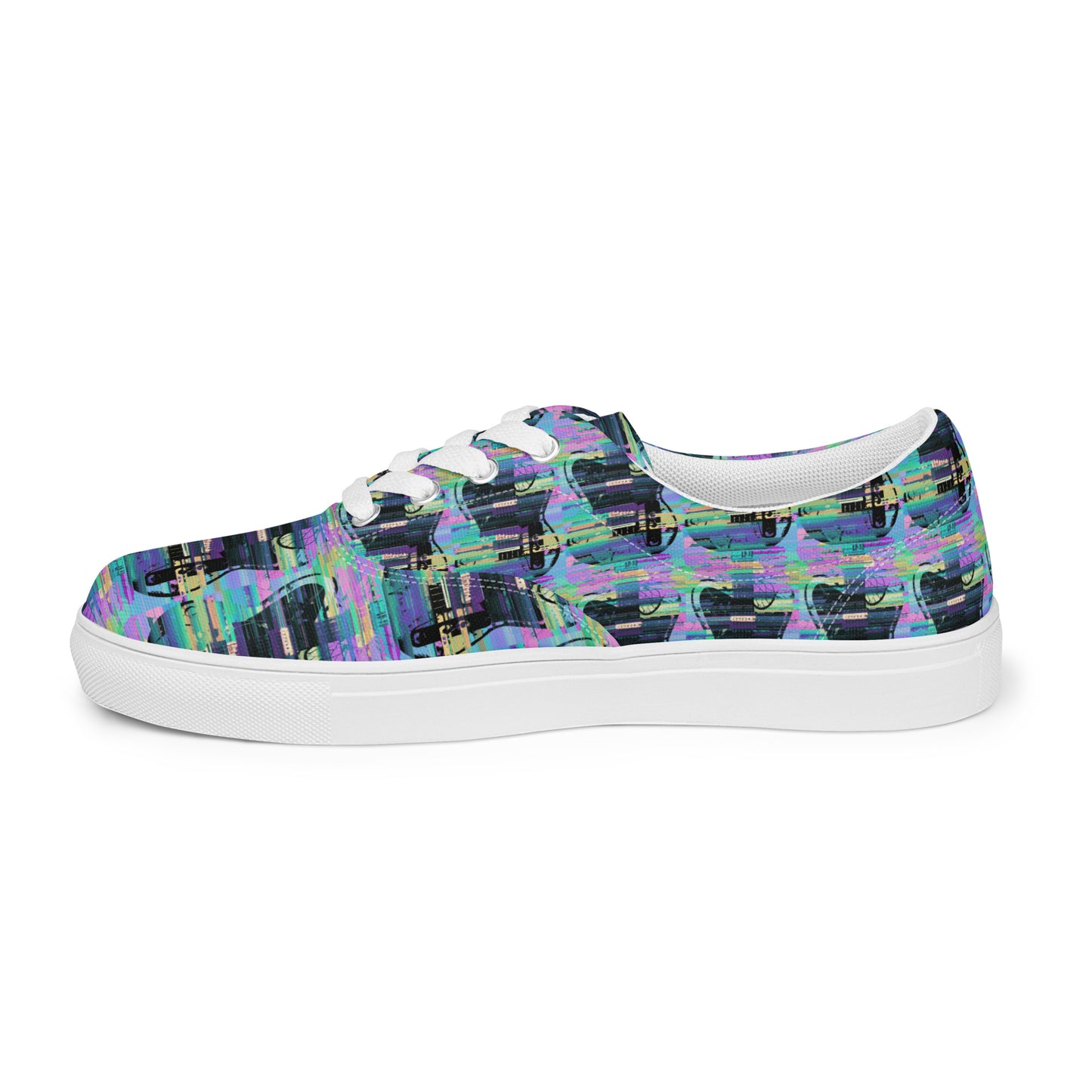 Glitch Guitar Men’s lace-up canvas shoes