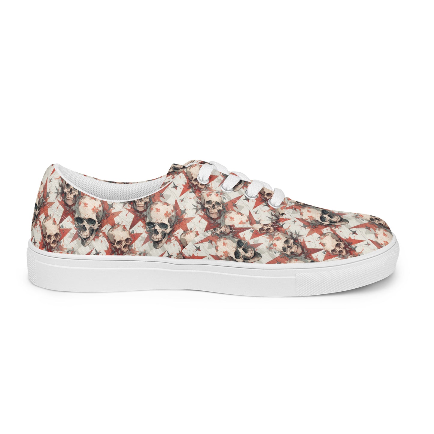 Red Star Skulls Men’s lace-up canvas shoes