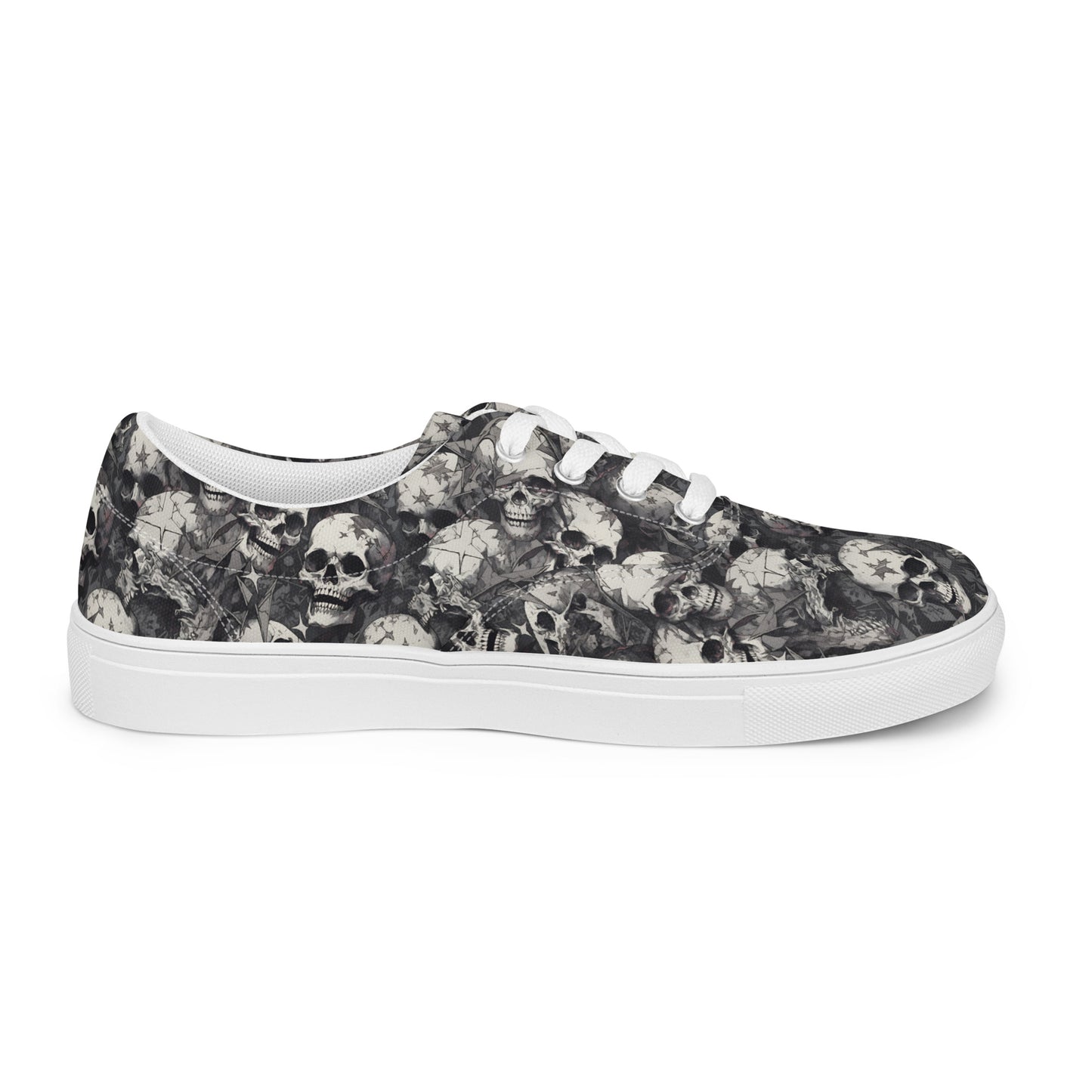 Gothic Skulls Men’s lace-up canvas shoes