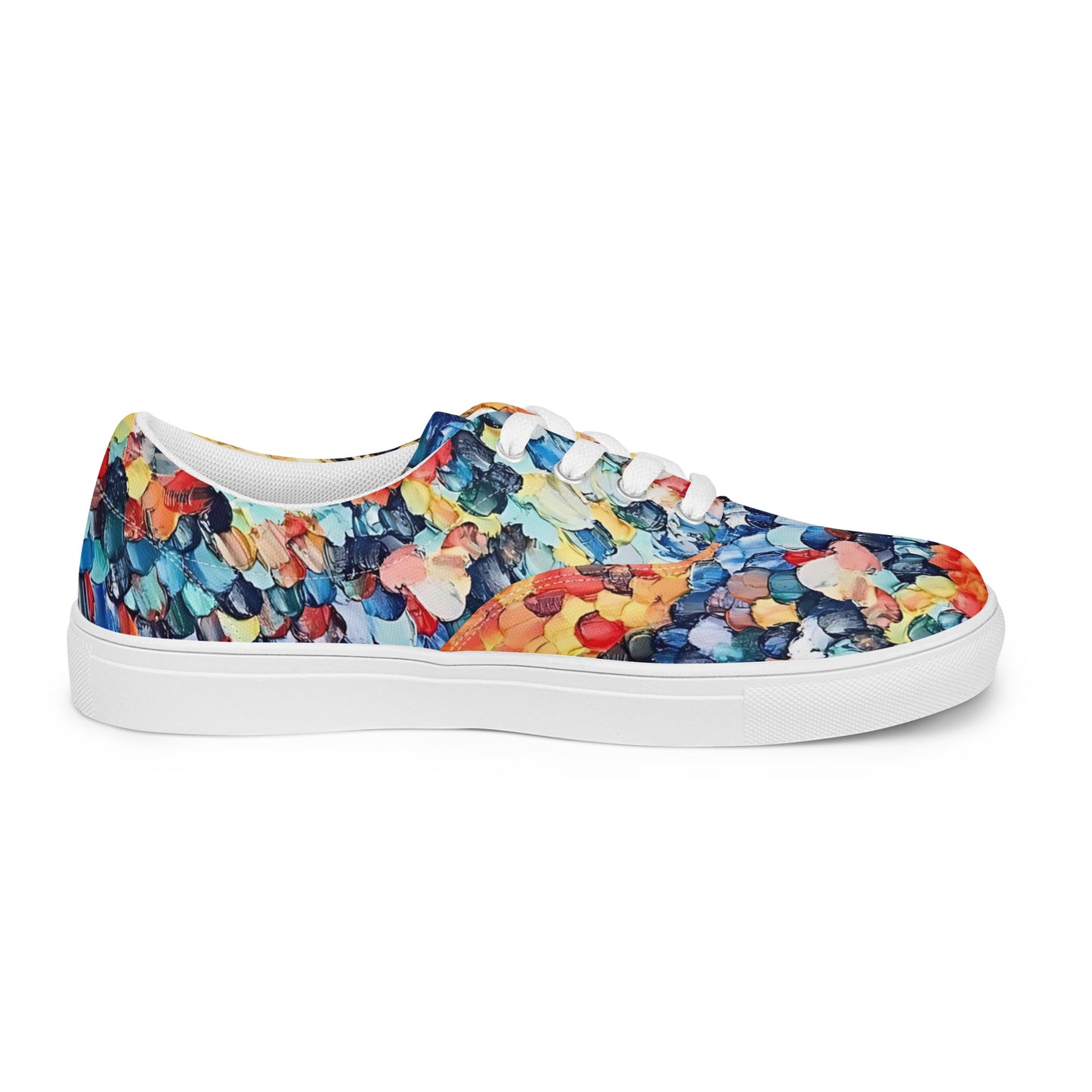 Abstract Beach Oils Men’s lace-up canvas shoes – Free Delivery! Rock / Metal / Gothic / EDM / Clubwear - Alternative Apparel Only from Phase B Records.