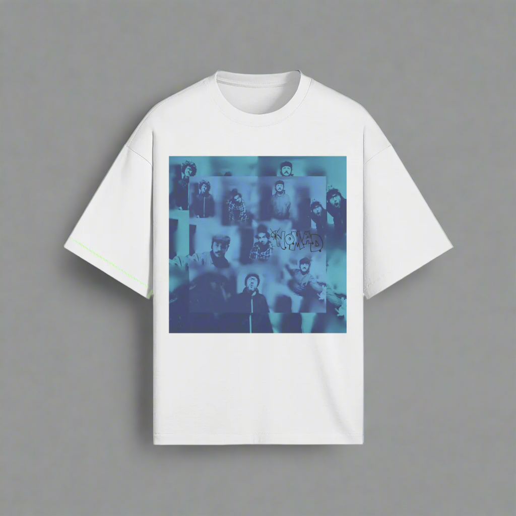 phase b records NOMAD Unisex Boxy Neon Side Seam T-shirt White