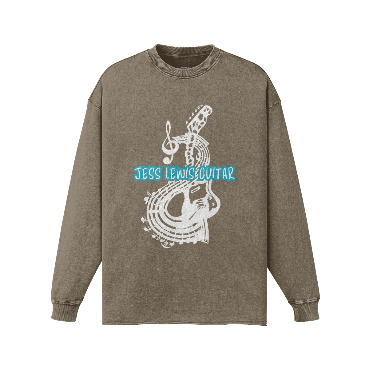Jess Lewis Guitar Unisex Raw Hem Faded Long Sleeve T-shirt