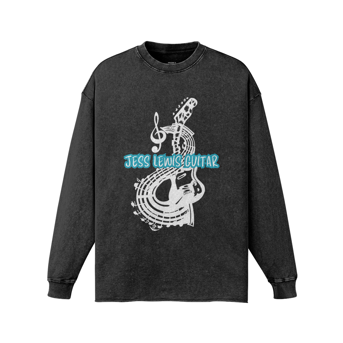Jess Lewis Guitar Unisex Raw Hem Faded Long Sleeve T-shirt